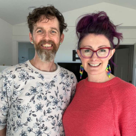 Tasha and Brandon Skillin, founders of Rules and Rebellion, smiling together — guests on the Podcasting Problem Solver podcast episode about vision board for high achievers.