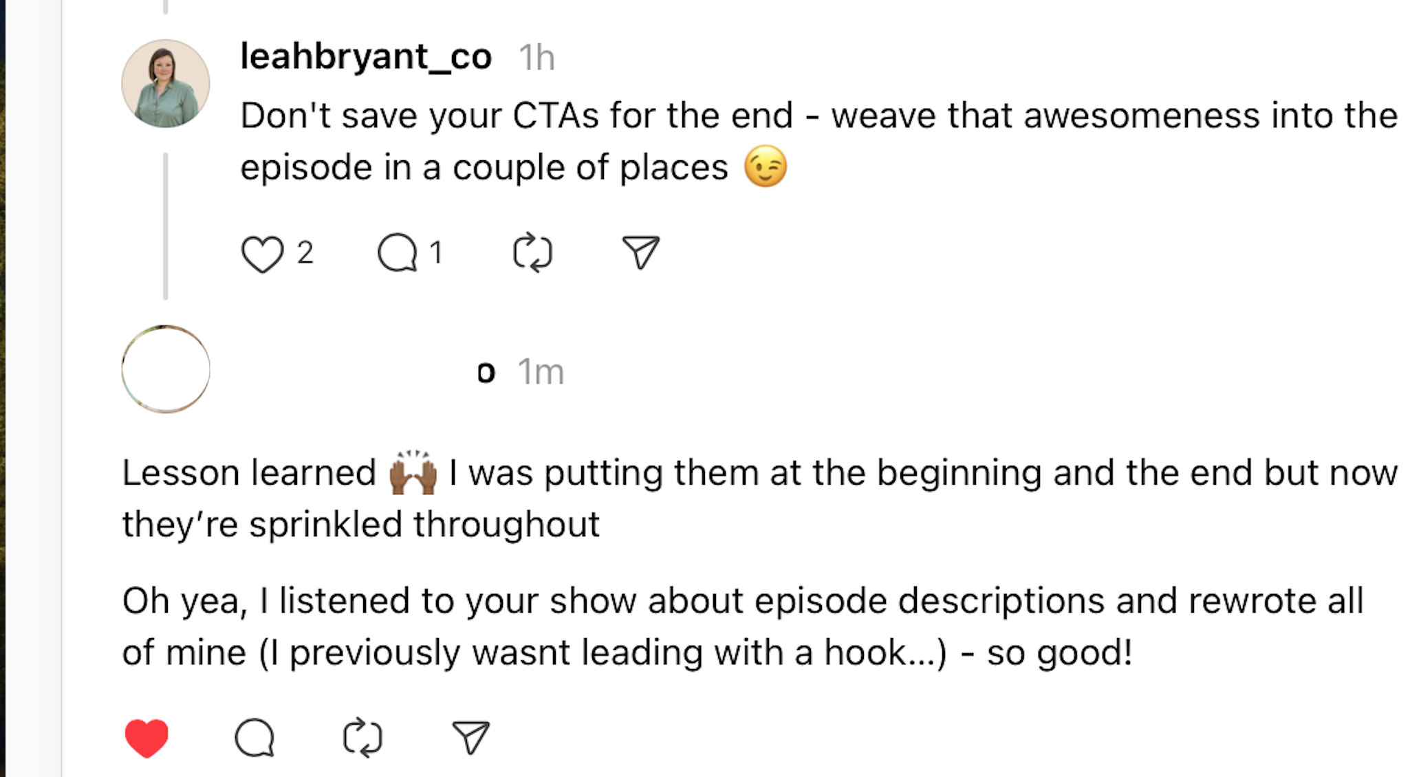 comment about podcast